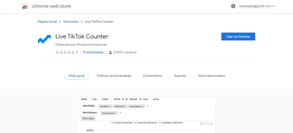 TikTok Counter no Chrome